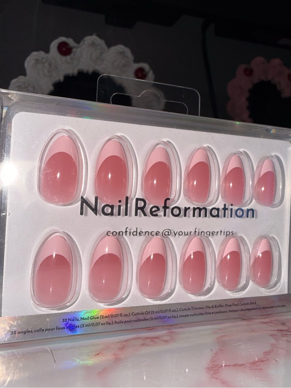 Reformation Soft Pink French Tip Press-On Nails - Glossy Salon Set